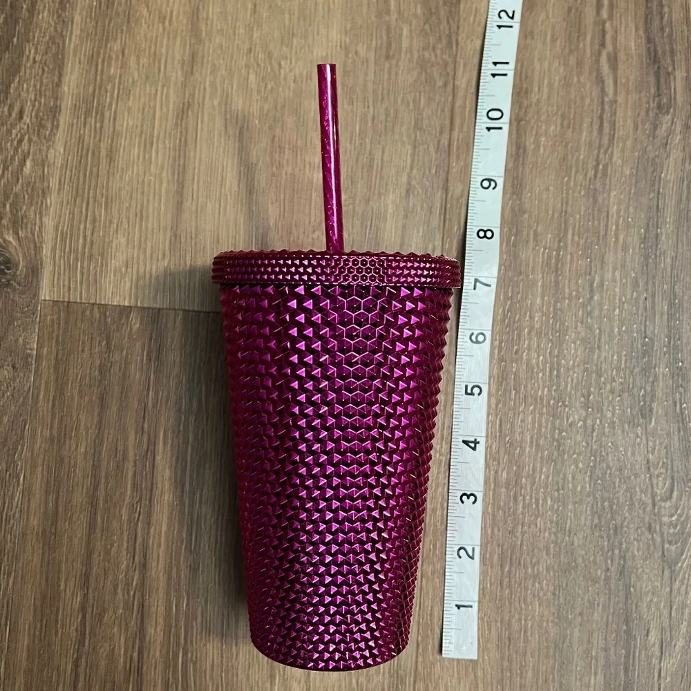 Starbucks Holiday Pink Metallic Studded Grande Tumbler Limited Edition